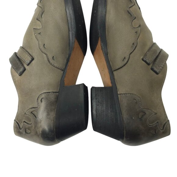 Free People Monument Western Ankle Bootie US 8.5 EU 39 Leather Double Buckle - Picture 14 of 16